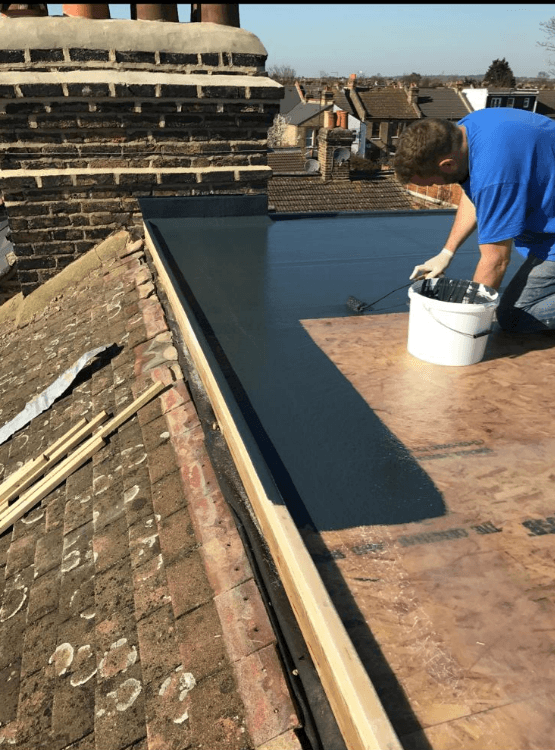 New flat roof installation in Pitsea Basildon using fibreglass system