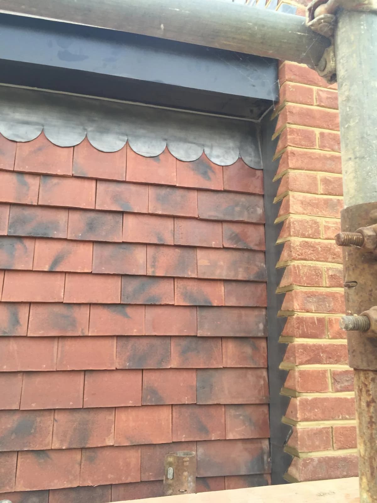 Renewed chimney lead flashing on a Billericay roof