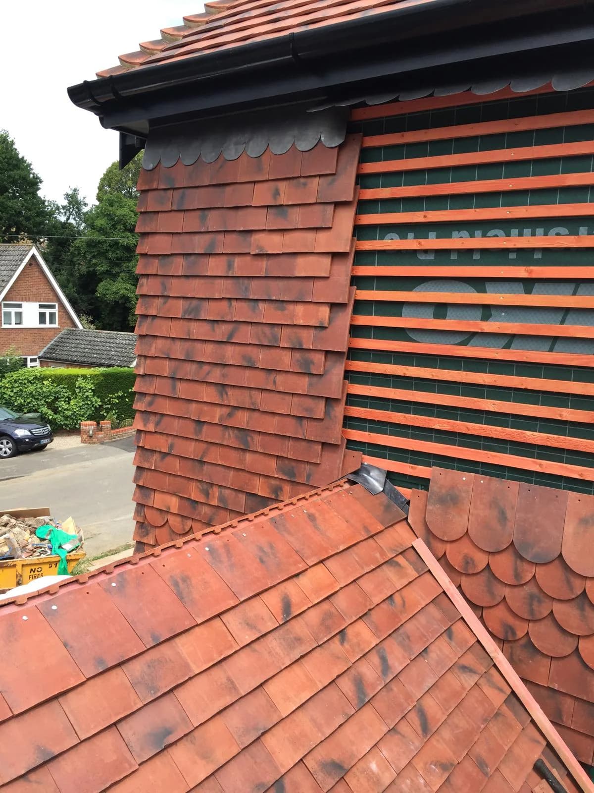 Completed concrete tile roof renewal in Basildon