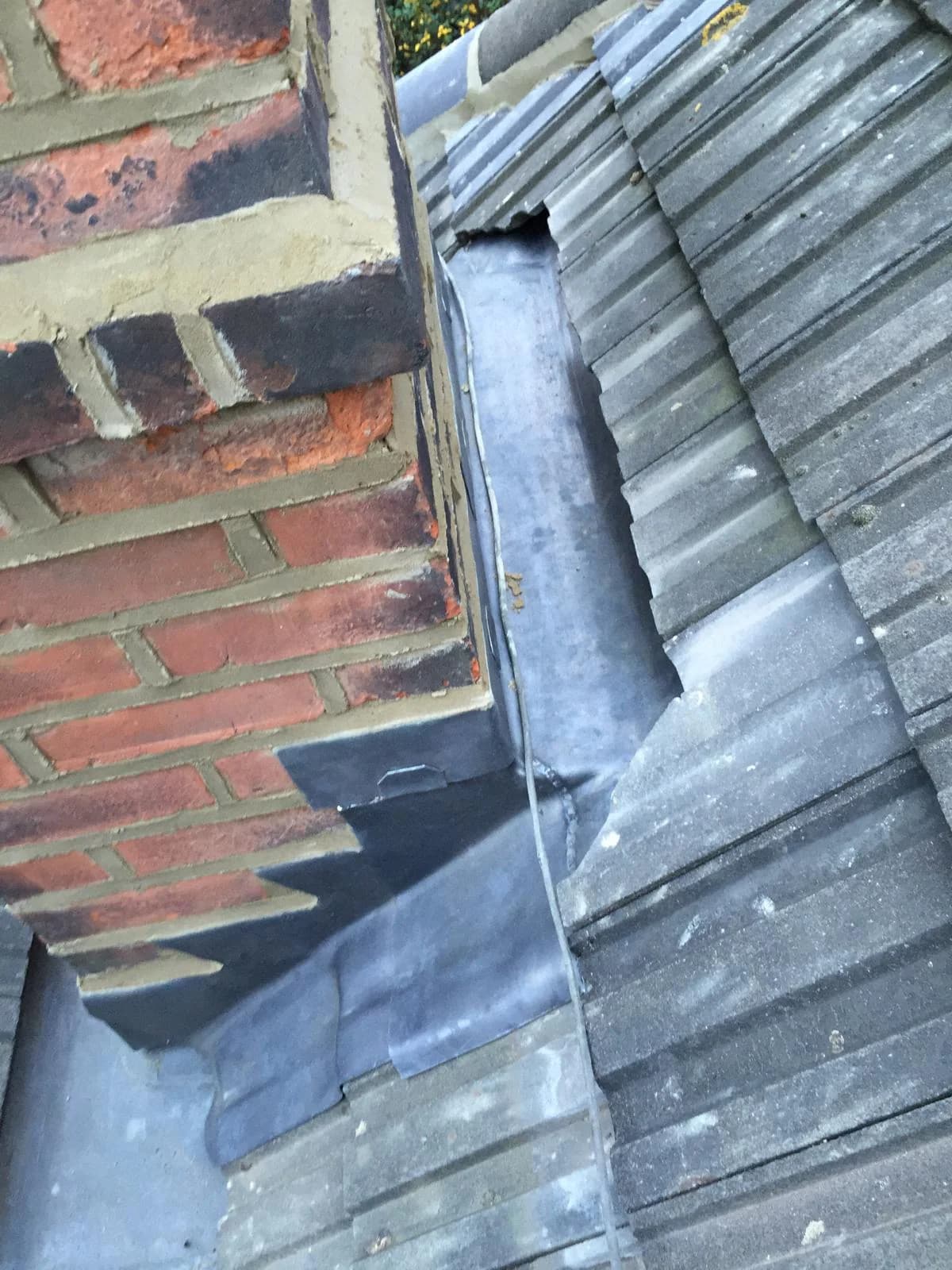 Completed chimney repair on a home in Stock