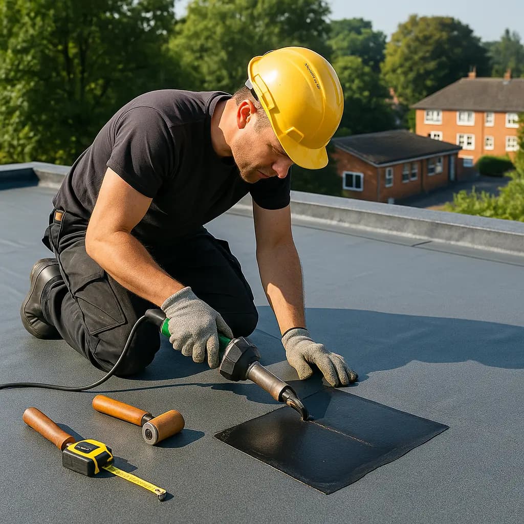 Flat roof patch repair on a Billericay commercial property
