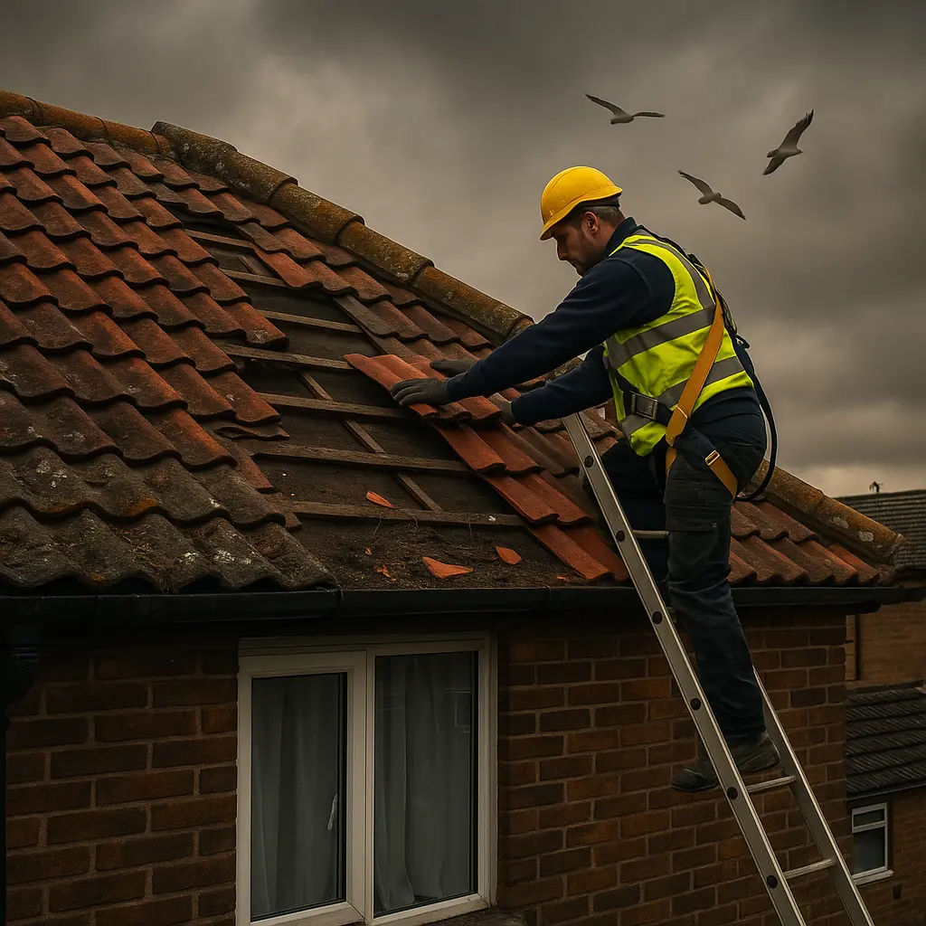 Storm damaged roof repair in Southend-on-Sea, Essex