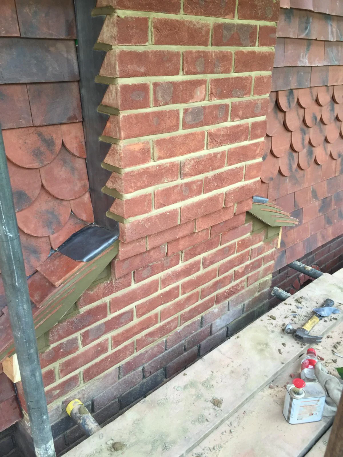 Chimney stack rebuild and leadwork by M.W. Beal & Son in Essex